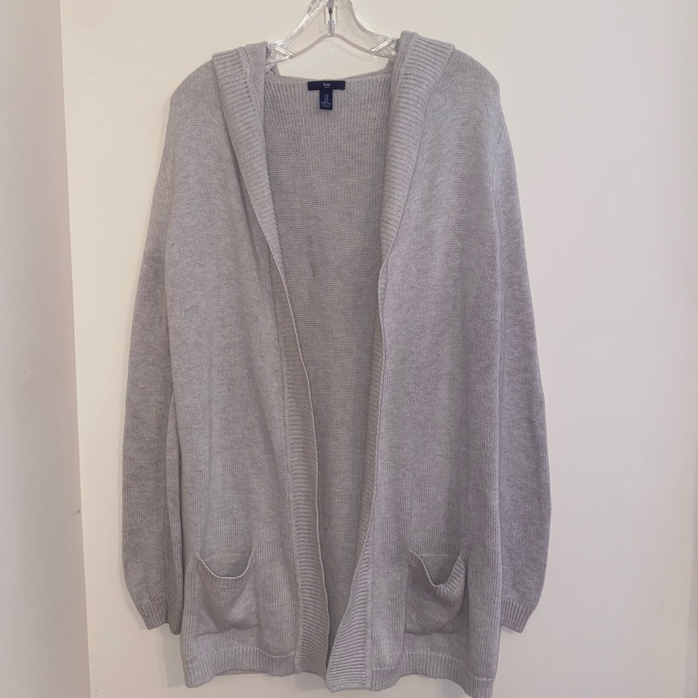 GAP Gray Cardigan Sweater with Relaxed Fit